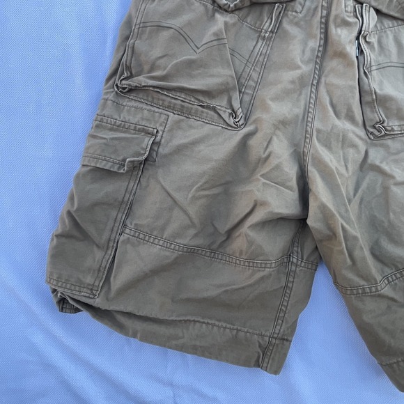 Men's Levi's Black Cargo S40196 Shorts Size 36 kaki Multi Pockets Hiking Grunge - Picture 12 of 14